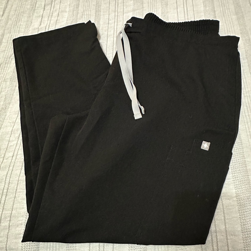 Figs Black high waisted Livingston bootcut LP scrubs